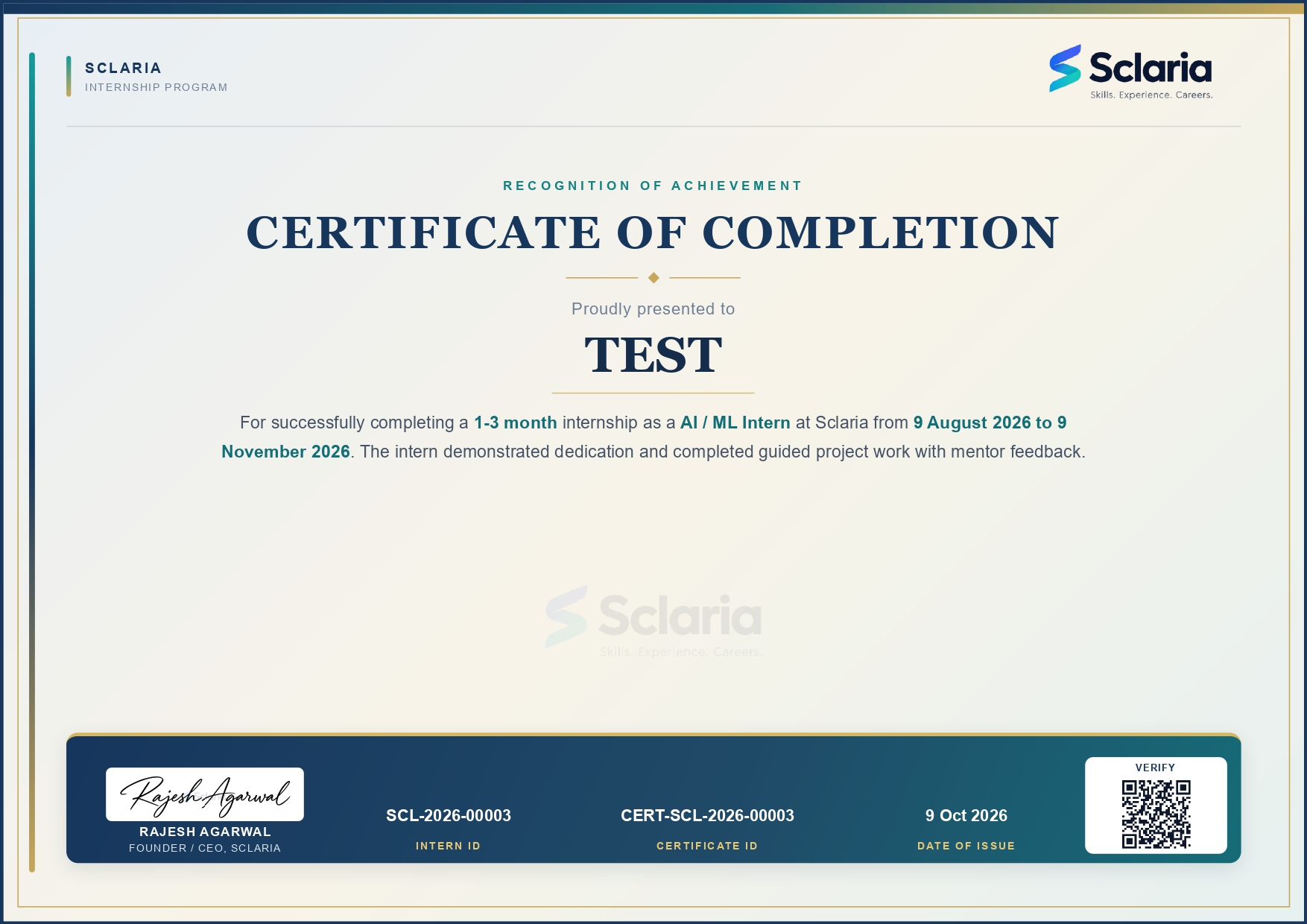 Certificate of completion demo